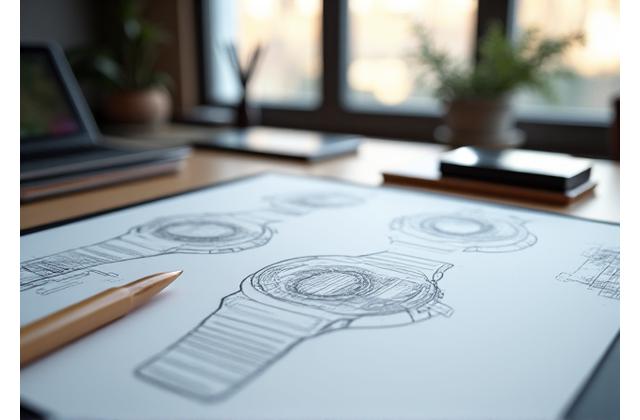 Diseño de reloj inteligente en taller moderno